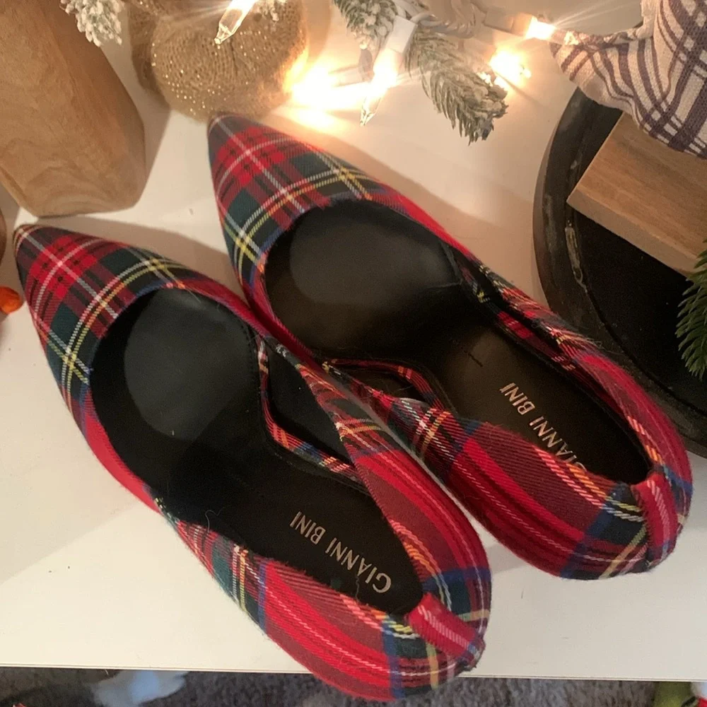 Gianni bini Red checkered shoes size 10 - Picture 6 of 6